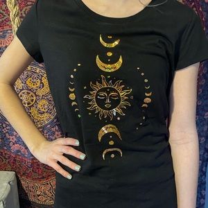 Metallic celestial tee